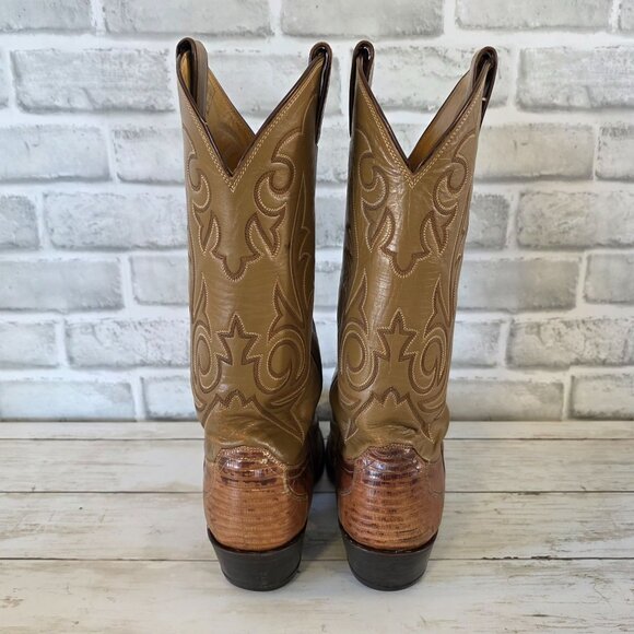 Justin Lizard Western Cowboy Boots Distressed Work Utility Mens 8 1/2 B - Picture 3 of 10